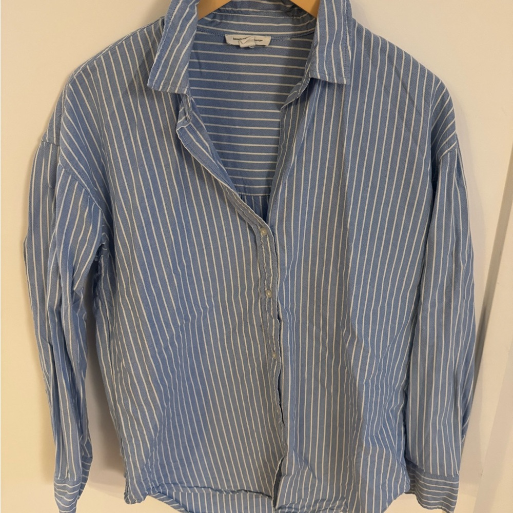 beachlunchlounge Blue and White Striped Shirt